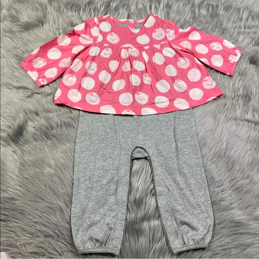 Baby Gap 12-18 Months Dumbo Disney Pink Gray One Piece Romper